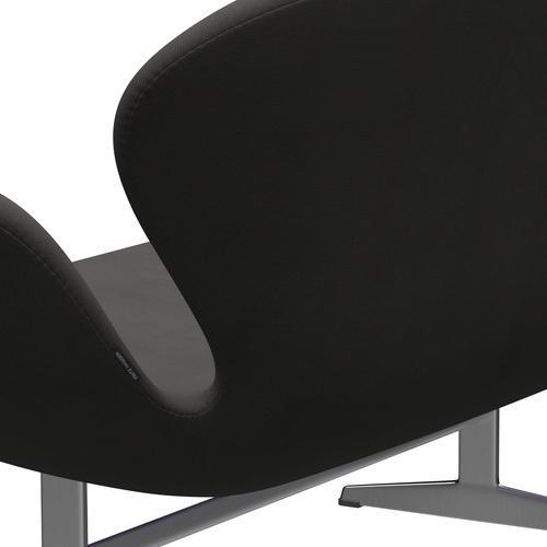 Fritz Hansen Canapé de cygne 2 places, en aluminium brossé en satin / renom Brown (61060)