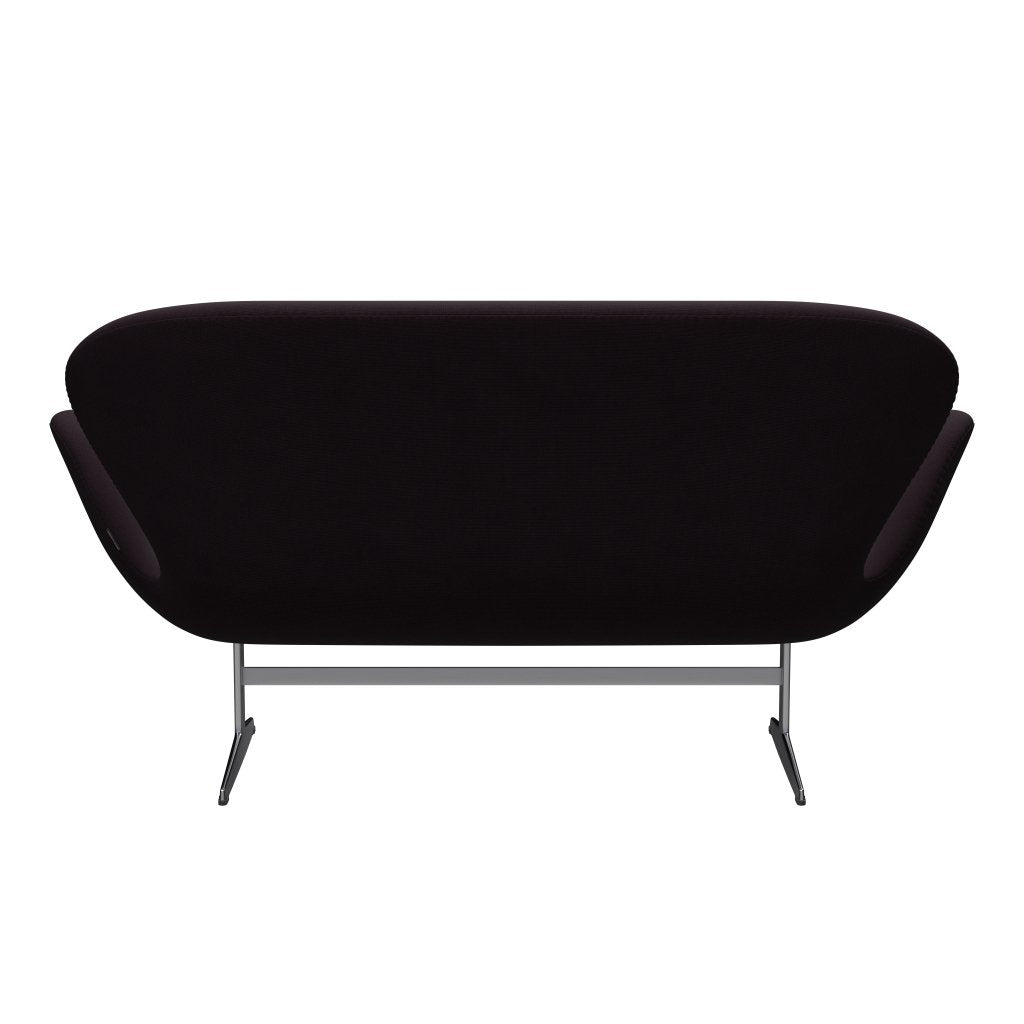 Fritz Hansen Swan Sofa 2-Sitzer, Satiniertes gebürstetes Aluminium/Fame Brown (61108)