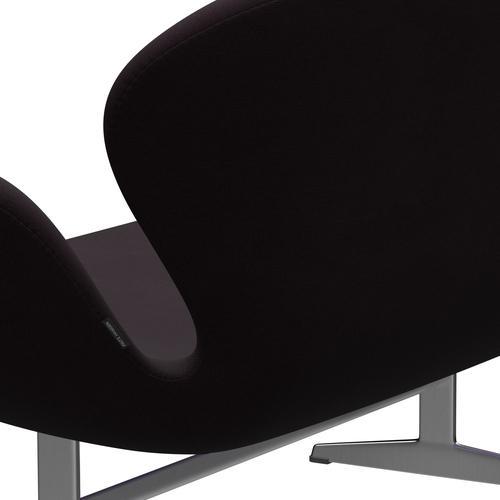 Fritz Hansen Swan divano 2 posti, alluminio spazzolato in raso/fama marrone (61108)