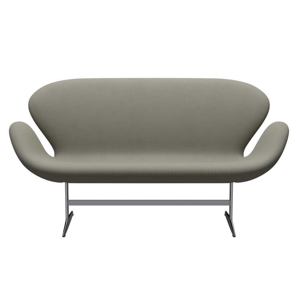 Fritz Hansen Canapé de cygne 2 places, gris en aluminium / renommée brossé en satin (61136)