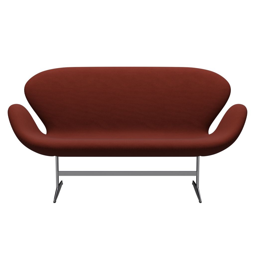 Fritz Hansen Swan Sofa 2 -sæder, satin børstet aluminium/berømmelse lysebrun (63076)