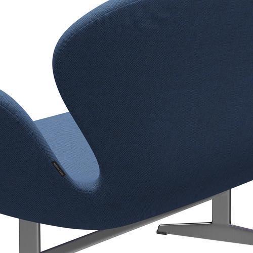 [product_category]-Fritz Hansen Swan Sofa 2 Seater, Satin Brushed Aluminium/Re Wool Blue/Natural-Fritz Hansen-3321-REW758-SPAL-FRI-5