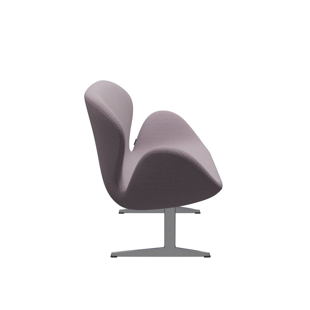 [product_category]-Fritz Hansen Swan Sofa 2 Seater, Satin Brushed Aluminium/Steelcut Trio White/Violet-Fritz Hansen-3321-STR806-SPAL-FRI-3