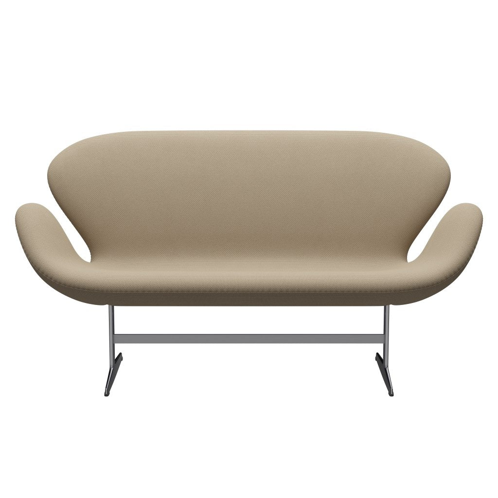 [product_category]-Fritz Hansen Swan Sofa 2 Seater, Satin Brushed Aluminum/Diablo Hessian-Fritz Hansen-3321-DIA402-SPAL-FRI-1