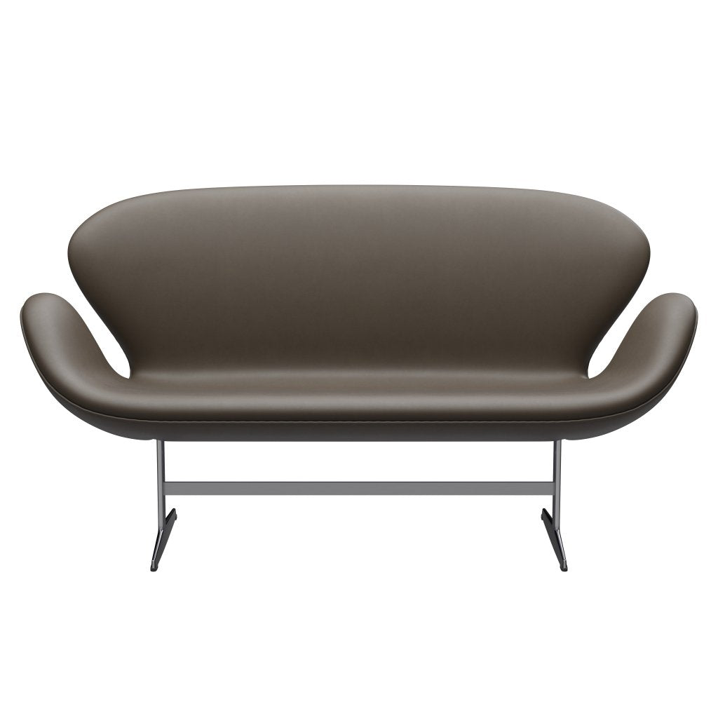 Fritz Hansen Swan Sofa 2 -zits, satijnen geborsteld aluminium/essentiële steen