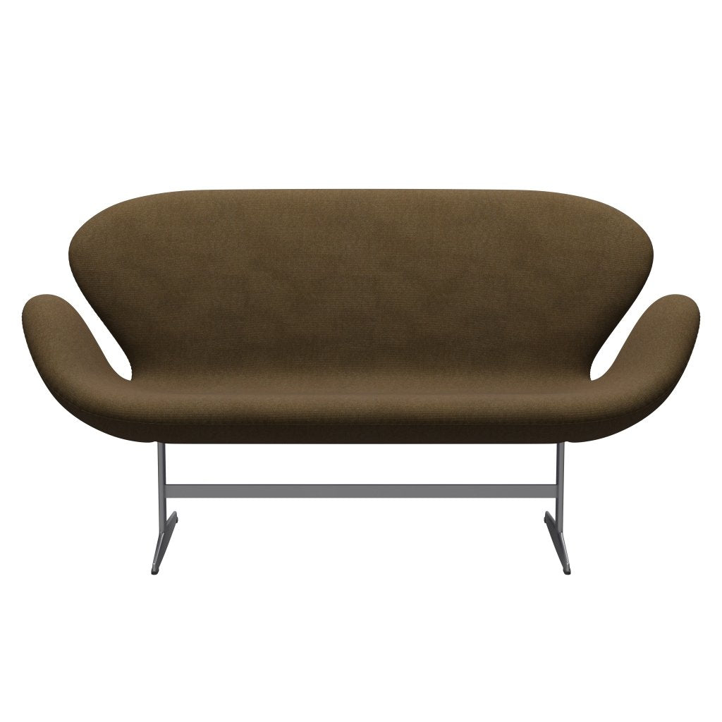 Fritz Hansen Svan sofa 2 sæder, sølvgrå/lærred efterårs beige