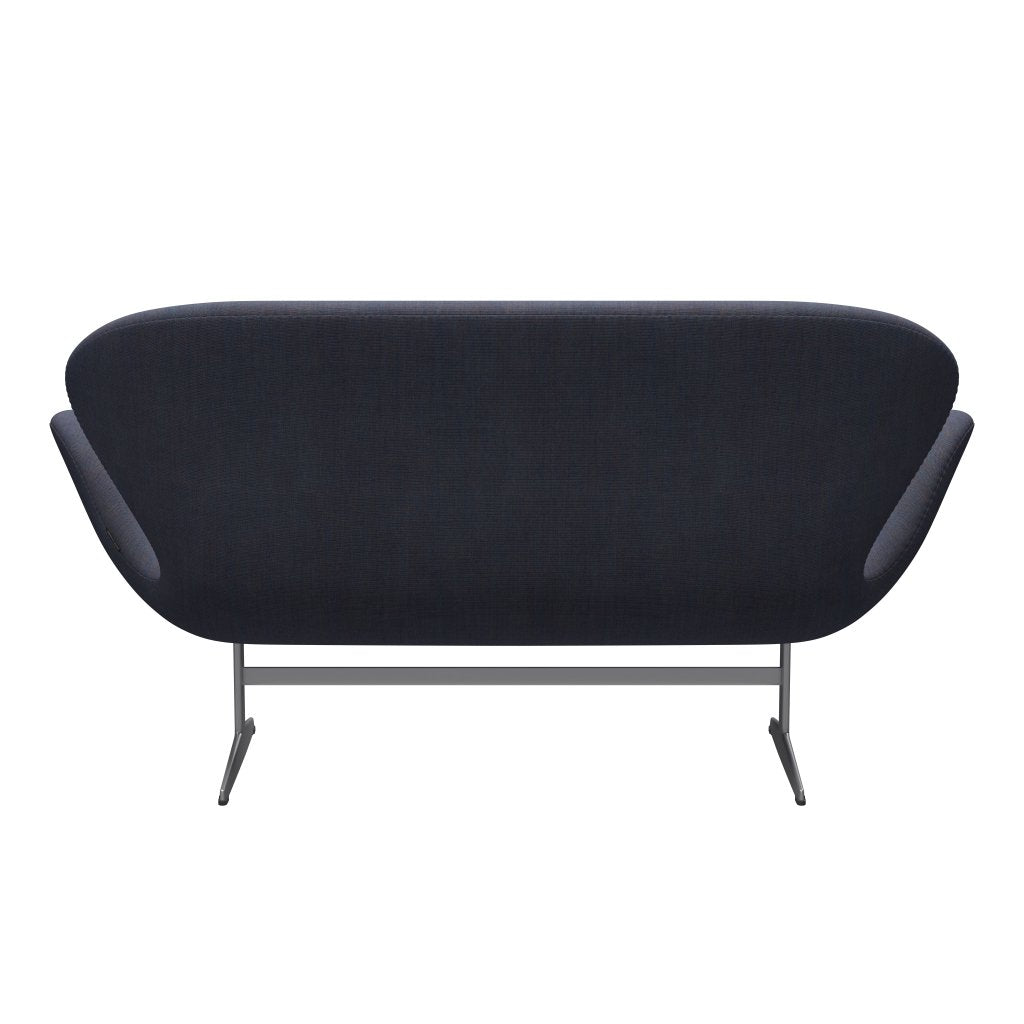 Fritz Hansen Swan divano 2 posti, grigio argento/tela azzurro (0734)