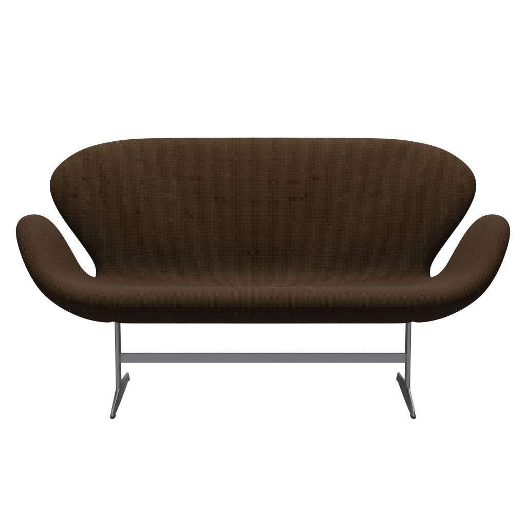 Fritz Hansen Swan Sofa 2 seters, sølvgrå/diablo kastanje