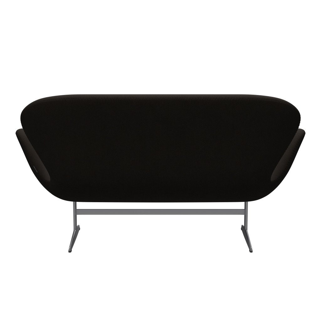 Fritz Hansen Swan Sofa 2-Sitzer, Silbergrau/Diablo Schoko Dunkel