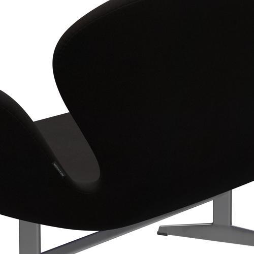 Fritz Hansen Swan Sofa 2-Sitzer, Silbergrau/Divina Dunkelbraun (384)