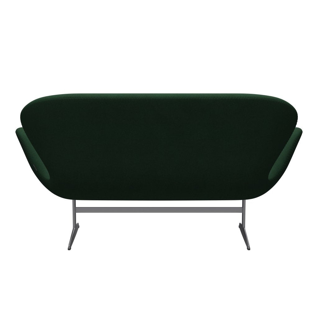 Fritz Hansen Swan Sofa 2-Sitzer, Silbergrau/Divina Dunkelgrün (876)