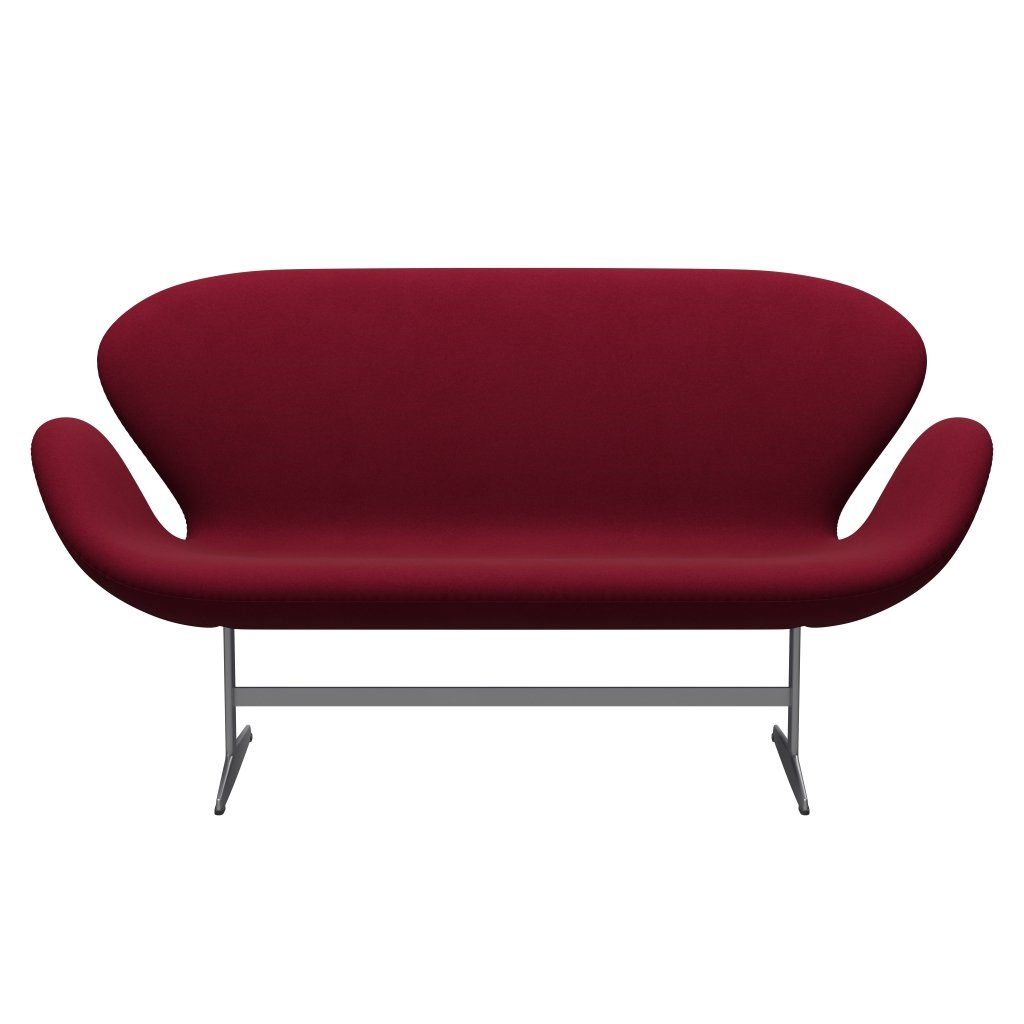 Fritz Hansen Swan Sofa 2 Seater, plateado gris/Divina Light Aubergine