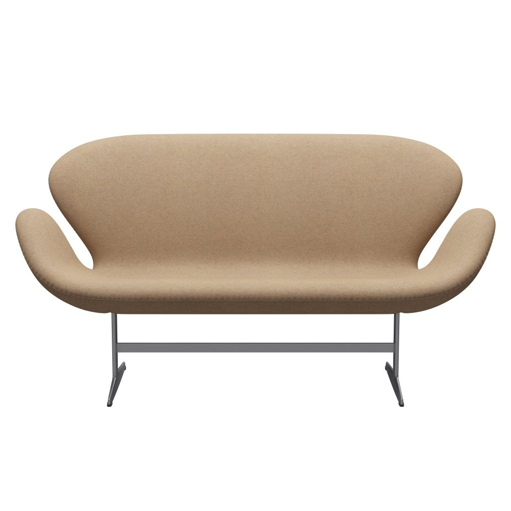 Fritz Hansen Swan Sofa 2 Seater, Silver Grey/Divina MD Cappuccino