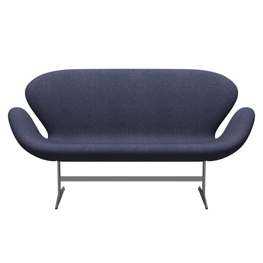 Fritz Hansen Swan Sofa 2-Sitzer, Silbergrau/Divina Md Cool Grey