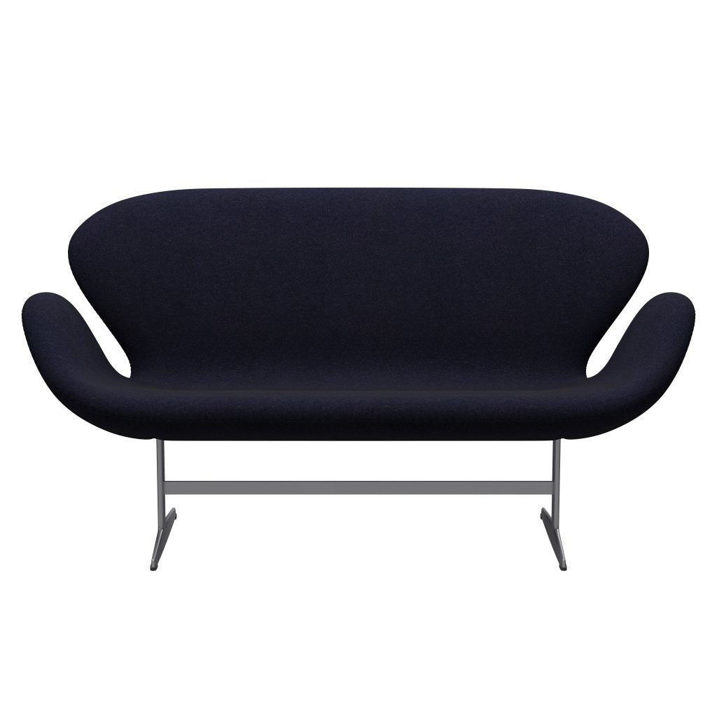 Fritz Hansen Swan Sofa 2 Seater, Silver Grey/Divina Md Navy Dark