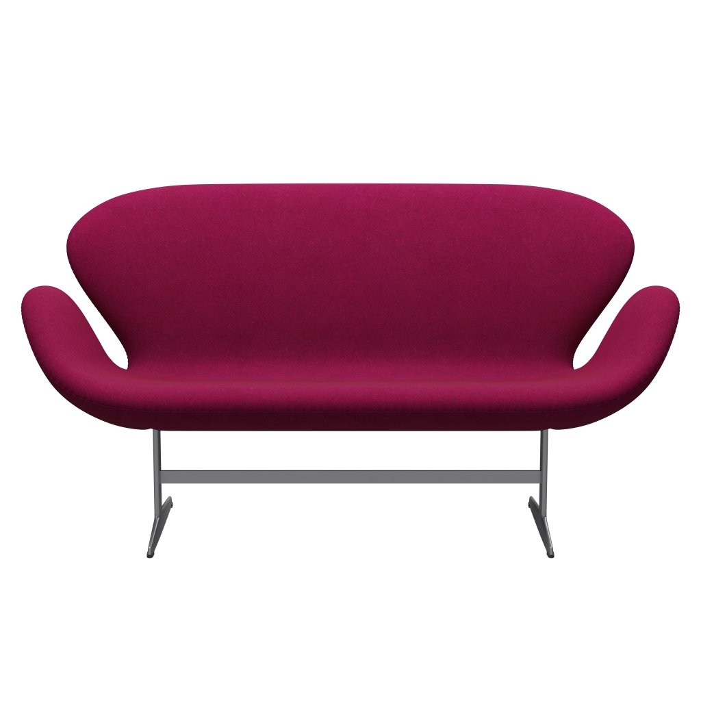 Fritz Hansen Swan Sofa 2 sæder, sølvgrå/divina melange læbestift lyserød