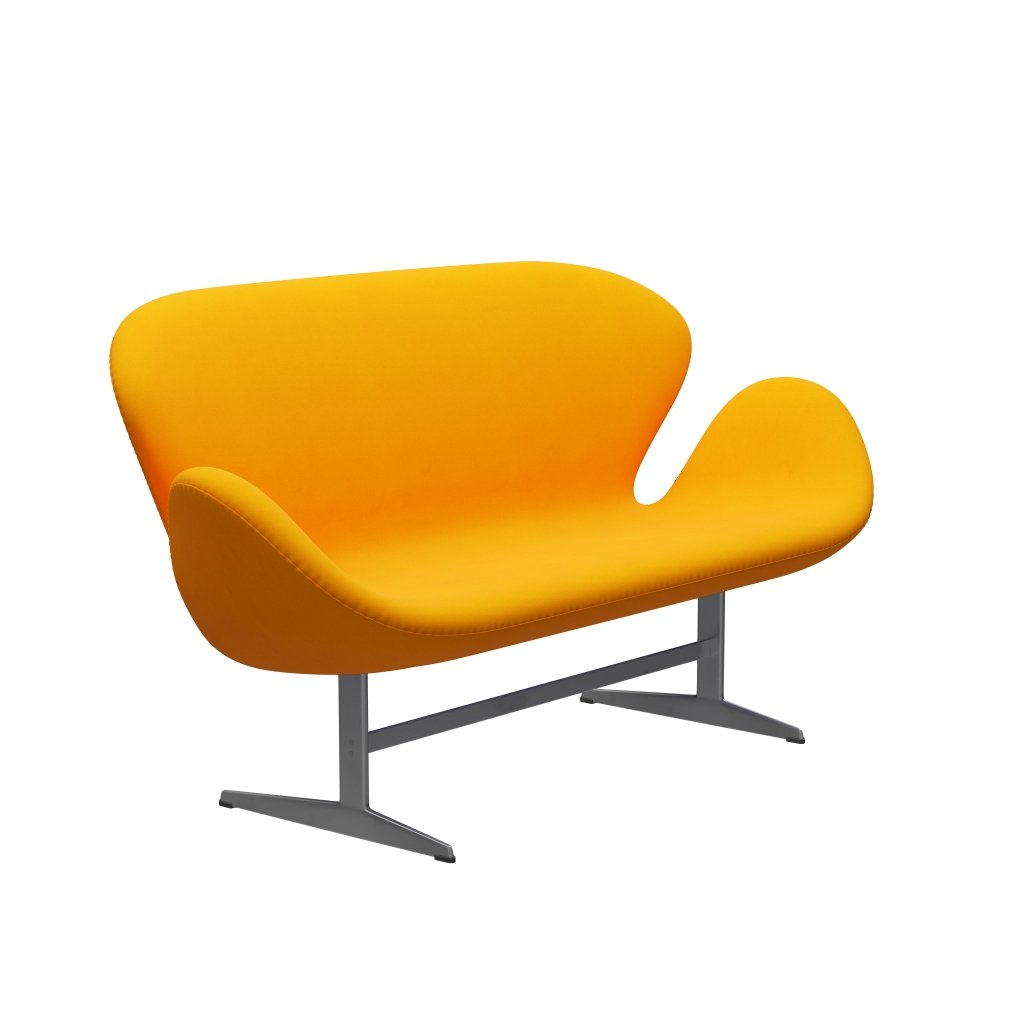 Fritz Hansen Canapé de cygne 2 places, gris argenté / divina orange (426)