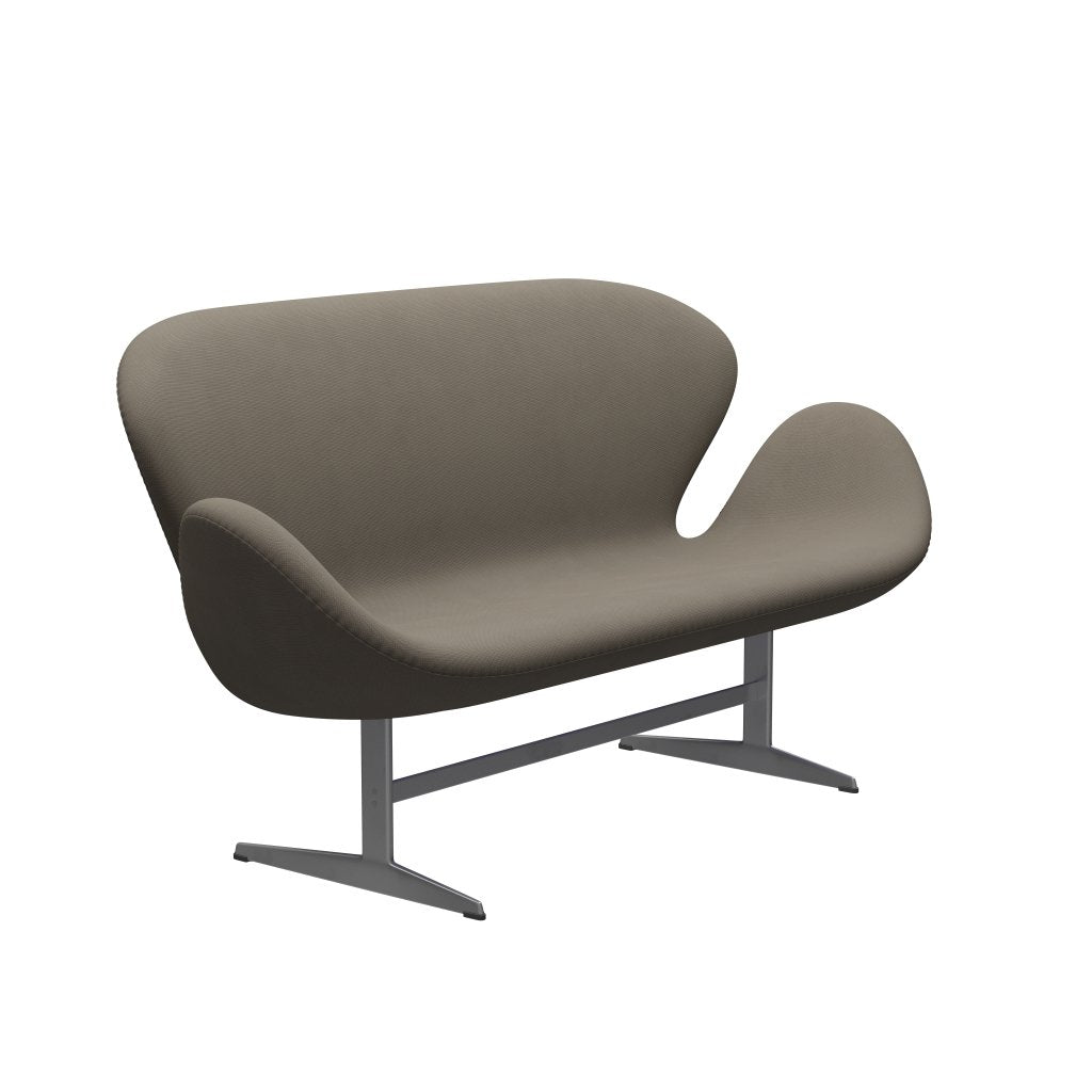 Fritz Hansen Canapé cygne 2 places, beige gris / renommée en argent (61003)