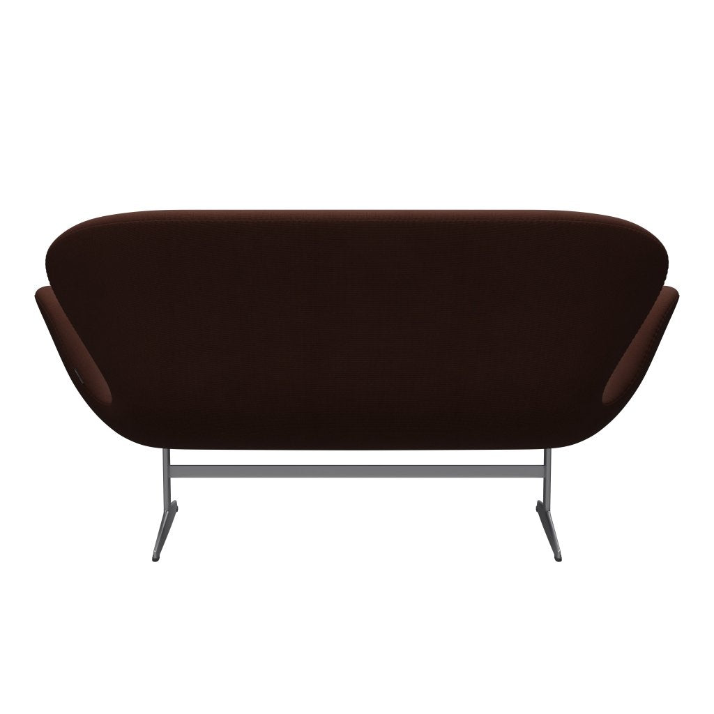 Fritz Hansen Canapé de cygne 2 places, gris argenté / renom Brown (61047)