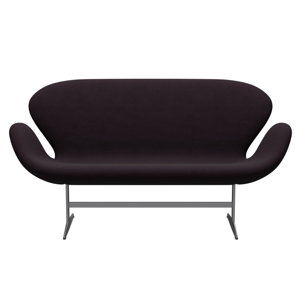 Fritz Hansen Swan Sofa 2-Sitzer, Silbergrau/Feuerbraun (61108)