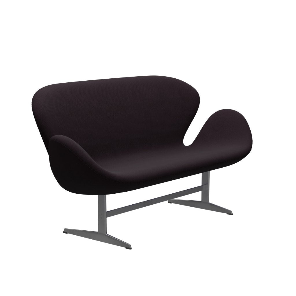 Fritz Hansen Swan Sofa 2-Sitzer, Silbergrau/Feuerbraun (61108)