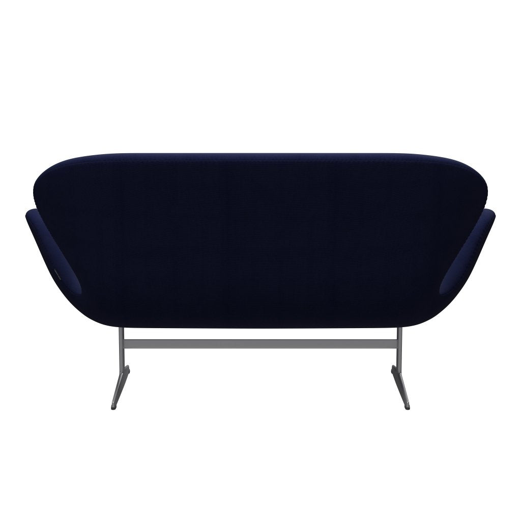 Fritz Hansen Swan Sofa 2-Sitzer, Silbergrau/Fame Dunkelblau (66005)