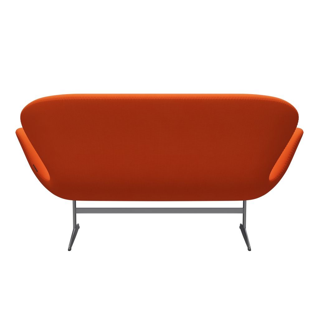 Fritz Hansen Canapé cygne 2 places, orange gris / renommée en argent (63016)