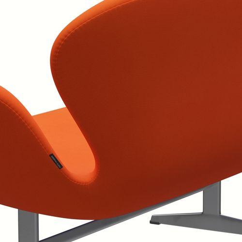 Fritz Hansen Canapé cygne 2 places, orange gris / renommée en argent (63016)