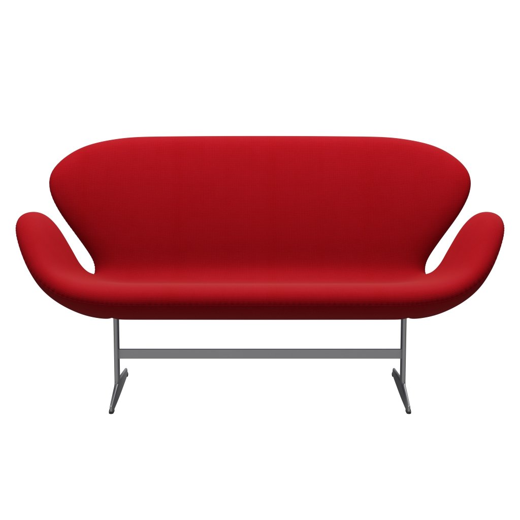 Fritz Hansen Swan Sofa 2 seters, sølvgrå/berømmelse rød (64089)