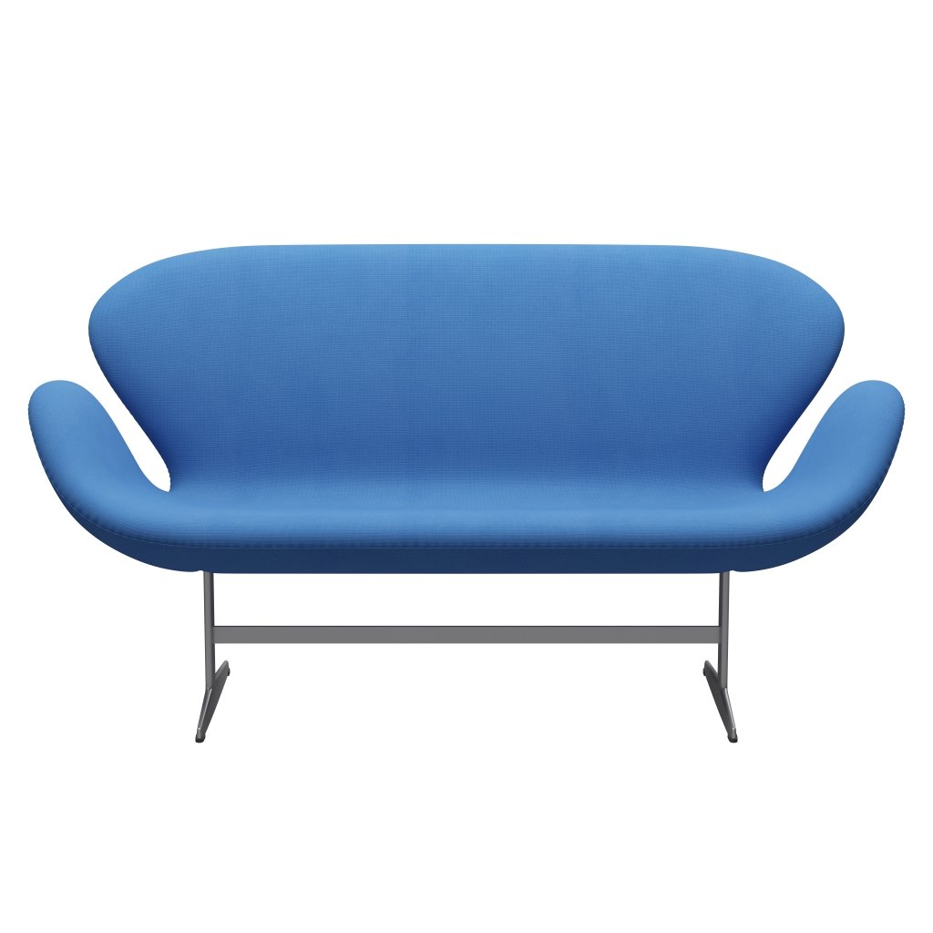 Fritz Hansen Swan Sofa 2 Seater, Silver Grey/Fame Turquoise (66118)