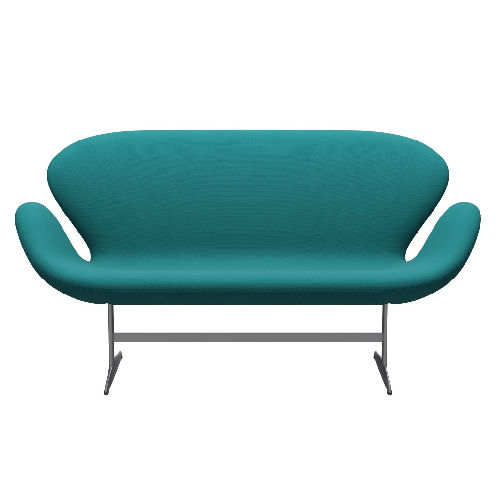 Fritz Hansen Swan Sofa 2 Seater, Silver Grey/Fame Turquoise (67016)