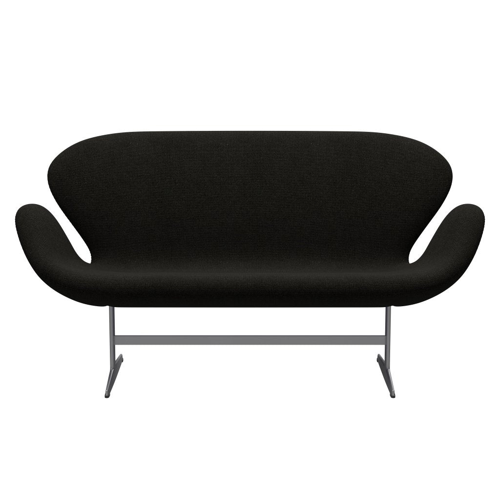 Fritz Hansen Swan Sofa 2 Seater, Silver Grey/Hallingdal Black/Grey (173)