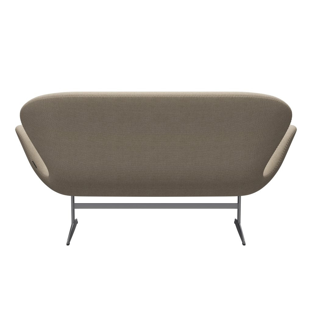 [product_category]-Fritz Hansen Swan Sofa 2 Seater, Silver Grey/Hallingdal Sand-Fritz Hansen-3321-HAL200-SGBASE-FRI-4