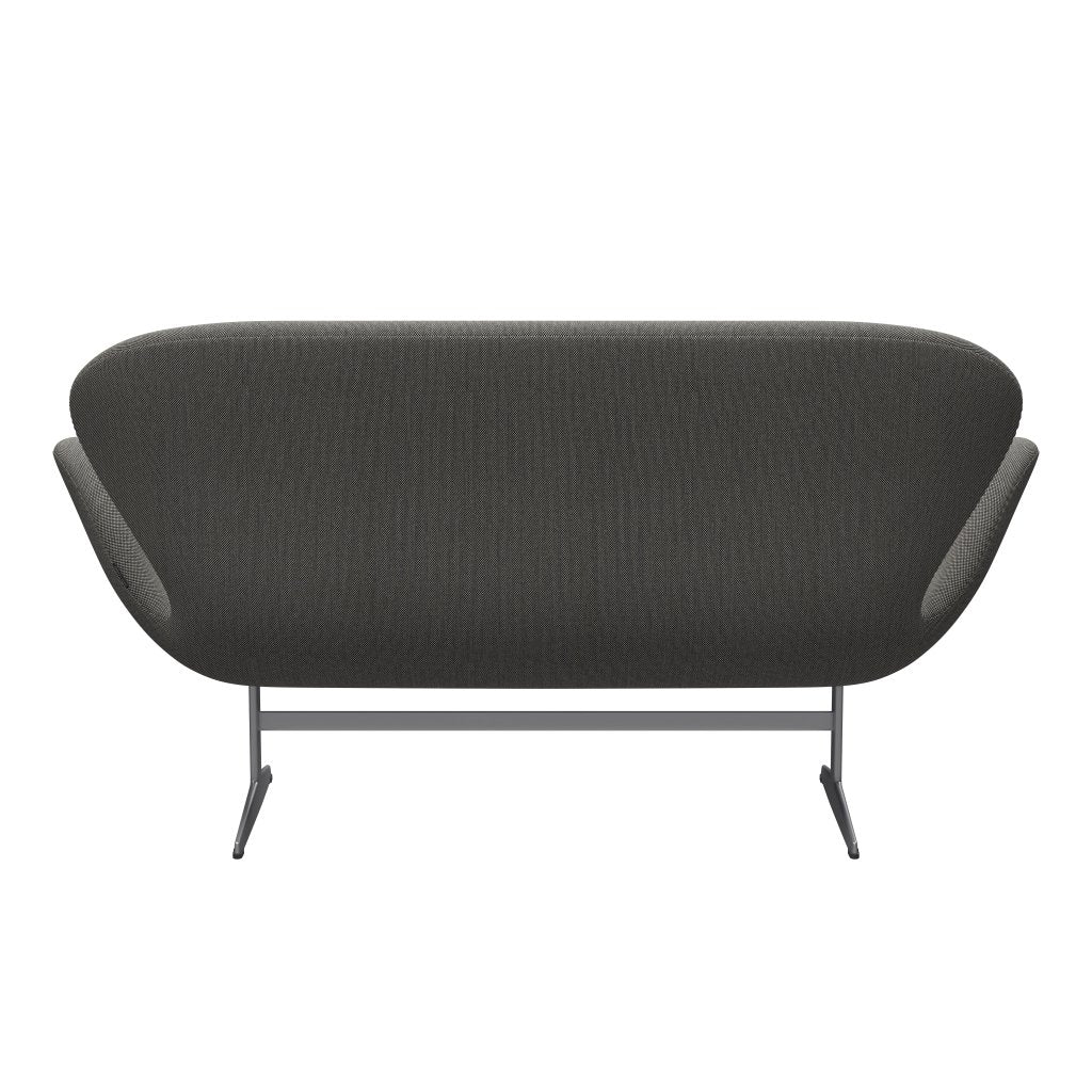 [product_category]-Fritz Hansen Swan Sofa 2 Seater, Silver Grey/Steelcut Trio White/Black-Fritz Hansen-3321-STR124-SGBASE-FRI-4