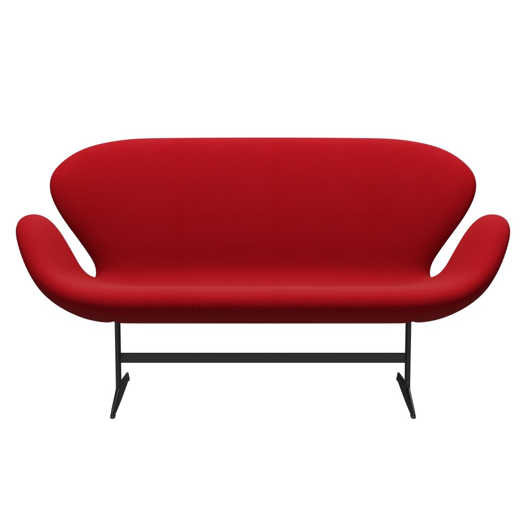 Fritz Hansen Swan Sofa 2-Sitzer, Warm Graphit/Fame Red (64089)