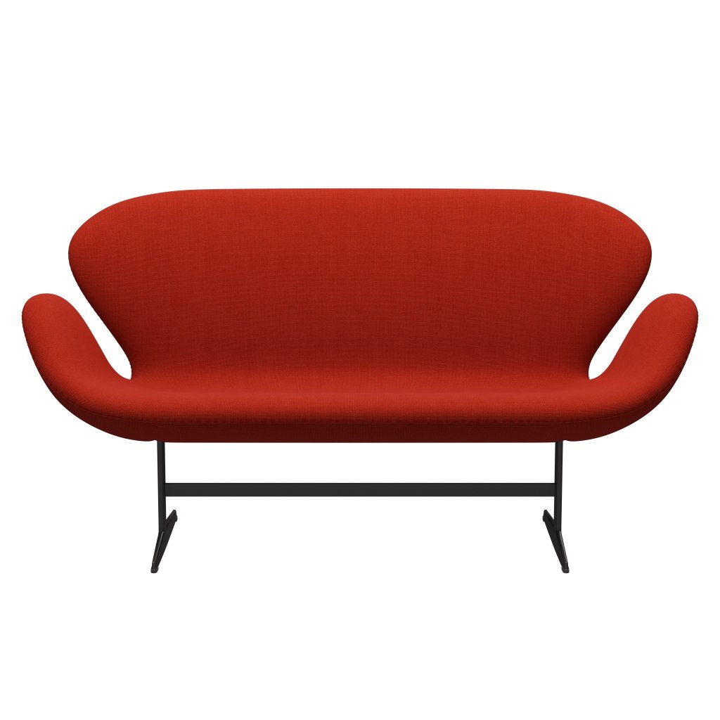 Fritz Hansen Swan Sofa 2-Sitzer, Warmes Graphit/Hallingdal Orange (600)