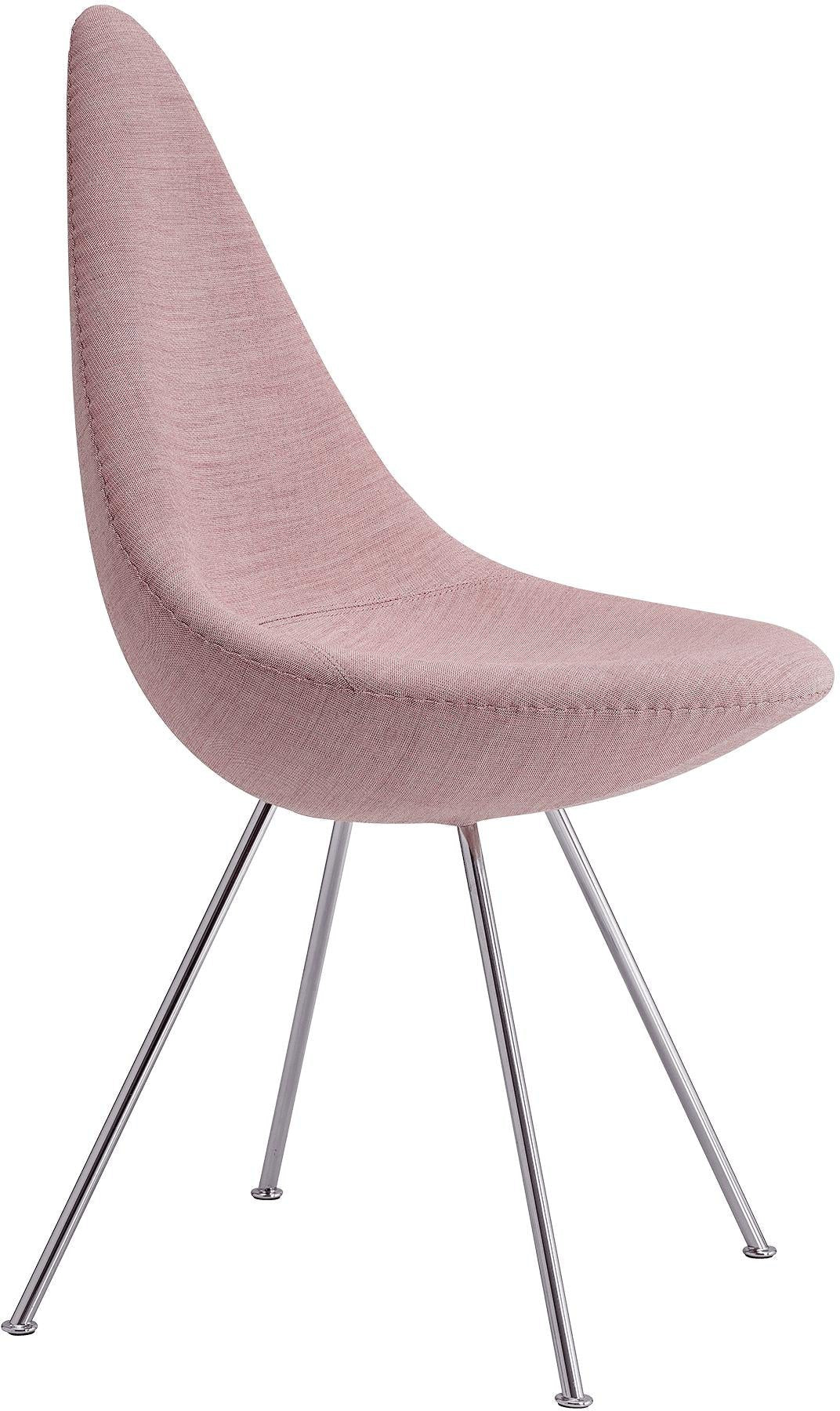 Fritz Hansen La chaise de chaise en tissu d'ameublement complet, toile rose pâle