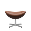 Fritz Hansen The Egg Footstool Leather, Silver Grey/Essential Walnut