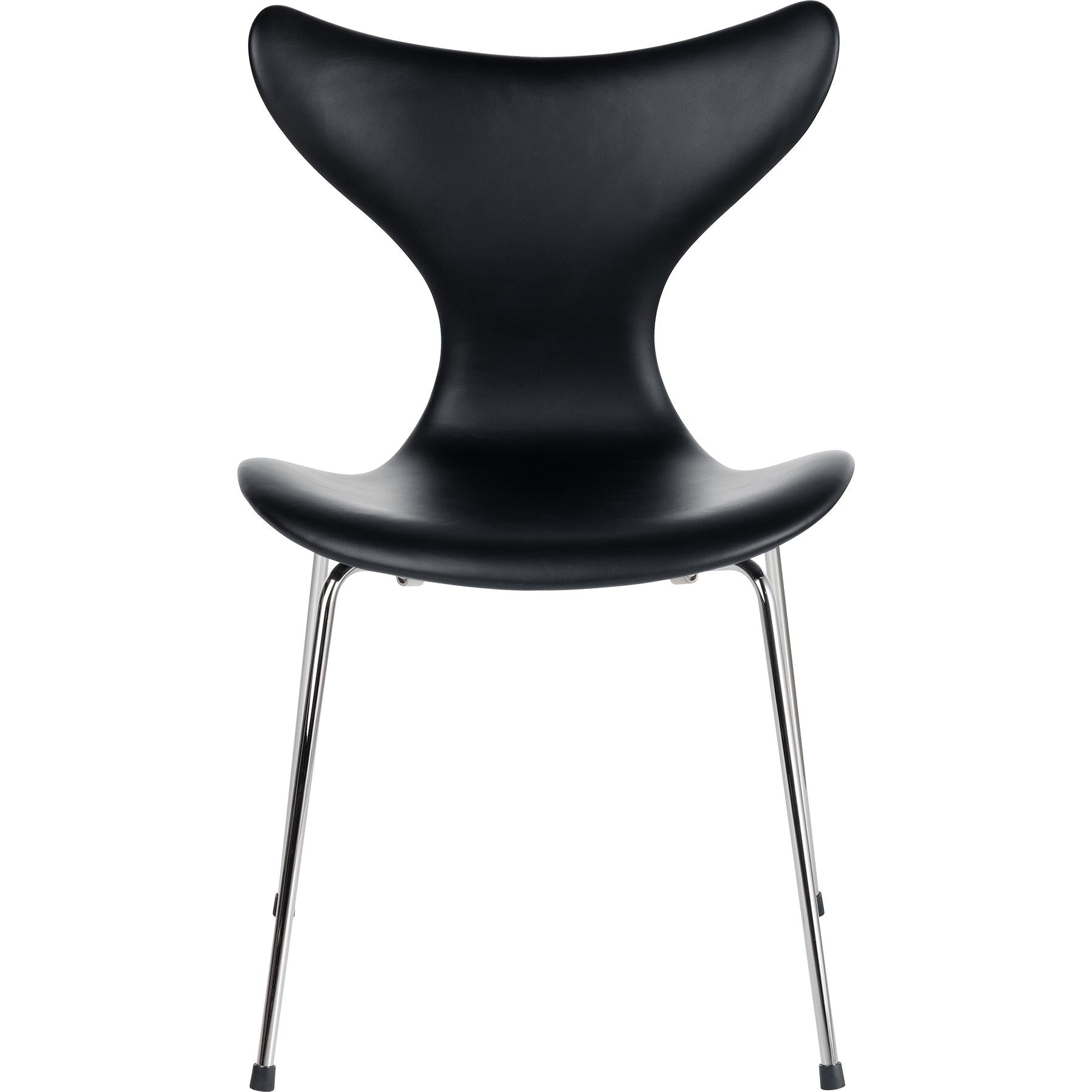 [product_category]-Fritz Hansen The Lily Chair Fully Upholstered Leather, Soft Black-Fritz Hansen-3108-soft black-FRI-1