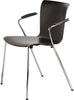 Sedia Fritz Hansen Vico Duo VM111 con gambe cromate di bracciale, cenere nera