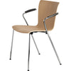 Fritz Hansen Vico Duo Vm111 Chair With Armrest Chrome Legs, Oak