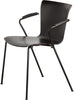 Fritz Hansen VICO -Duo VM111 Stuhl mit Armlehnenpulverbeschichteter, schwarze Asche