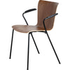 Sedia Fritz Hansen Vico Duo VM111 con telaio rivestito in polvere di bracciolo, noce