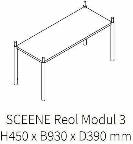 Gejst Sceene reol moduuli 3, kevyt tammi