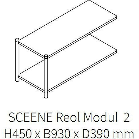 Gejst Sceene reol module 2, zwarte eiken