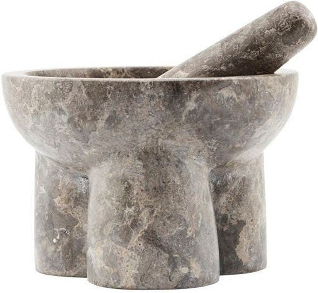 [product_category]-House Doctor Mortar w. pestle, HDKulti, Grey/Brown-House Doctor-5707644712188-259290300-HOU-1