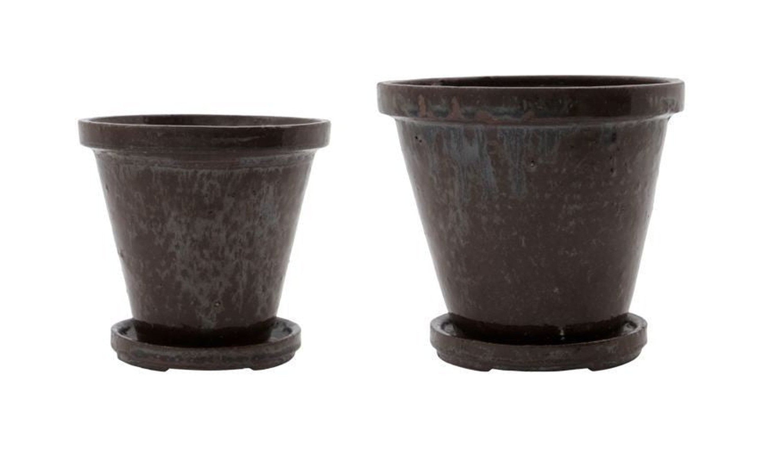 Huis Doctor Planter w. Saucer, Hdflower, Brown