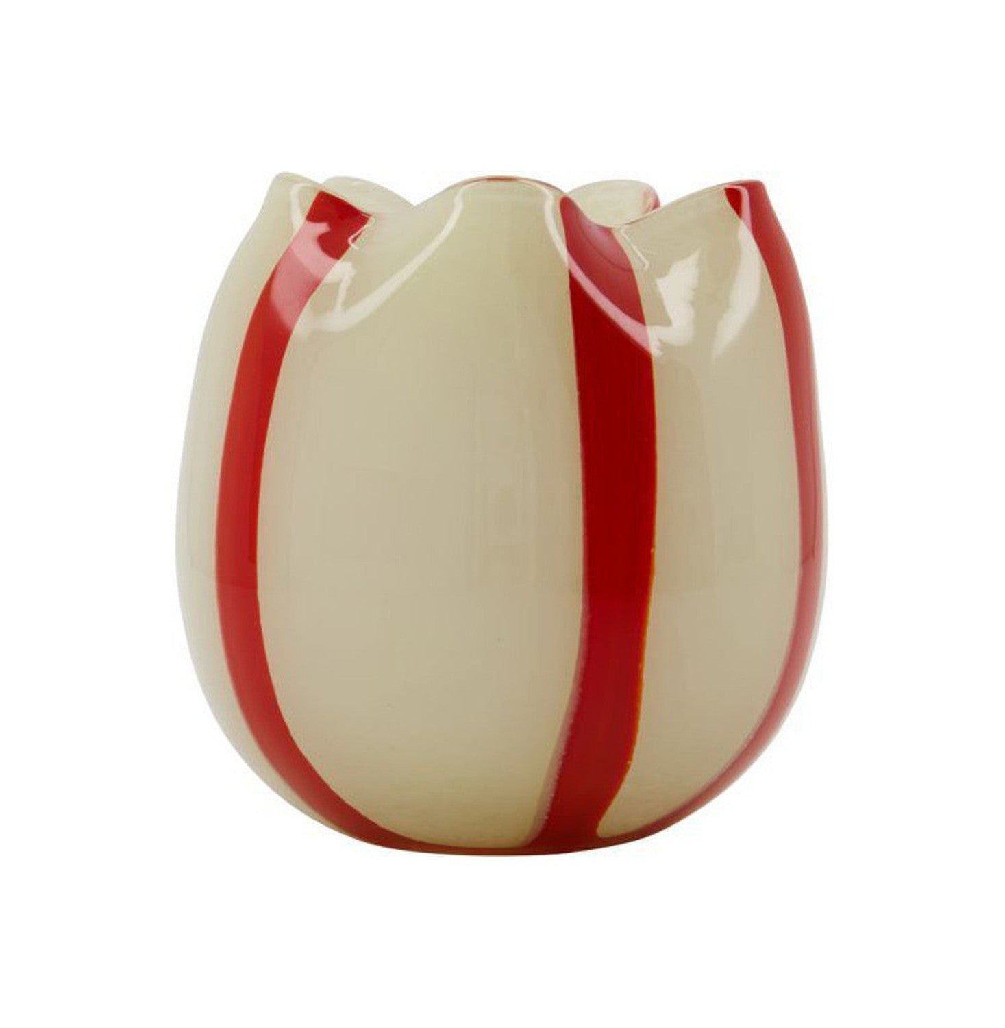 House Doctor Tealight Holder, Hdgula, White/Red