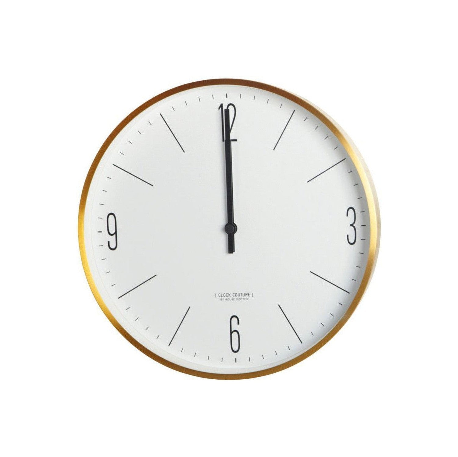 Huslege veggklokke, hdclock couture, hvitt/gull