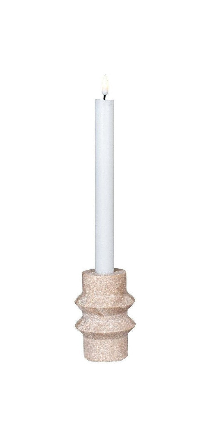 House Nordic Candle Holder, Travertine, Natural, ø7x10 Cm